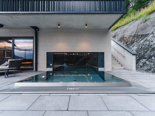 Modern house with built-in pool and outdoor terrace